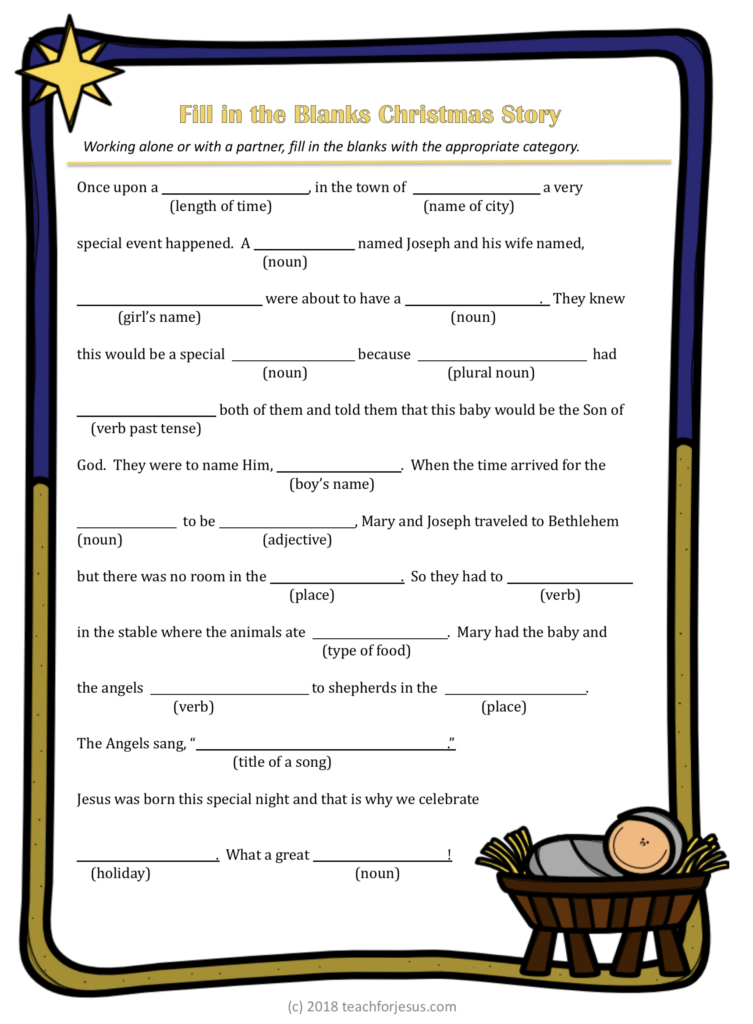 Silly Sentences Nativity Game