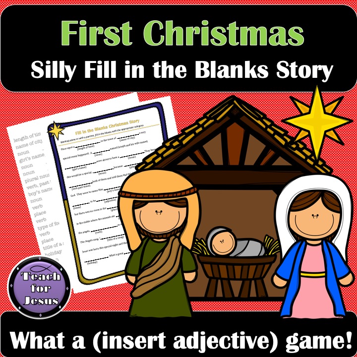 Christmas Mad Libs game about the frist nativity