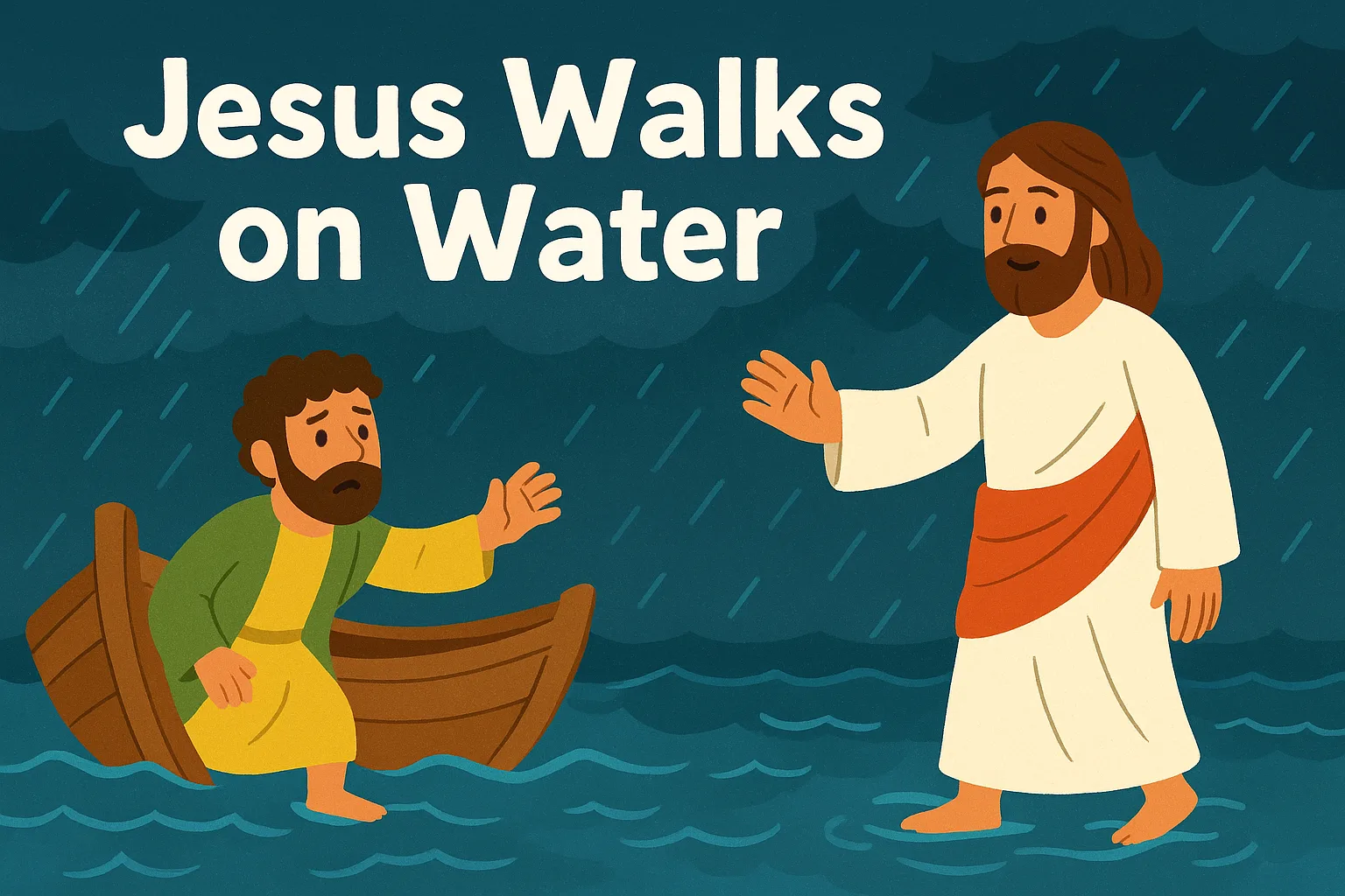 Bible story hour Jesus walks on water