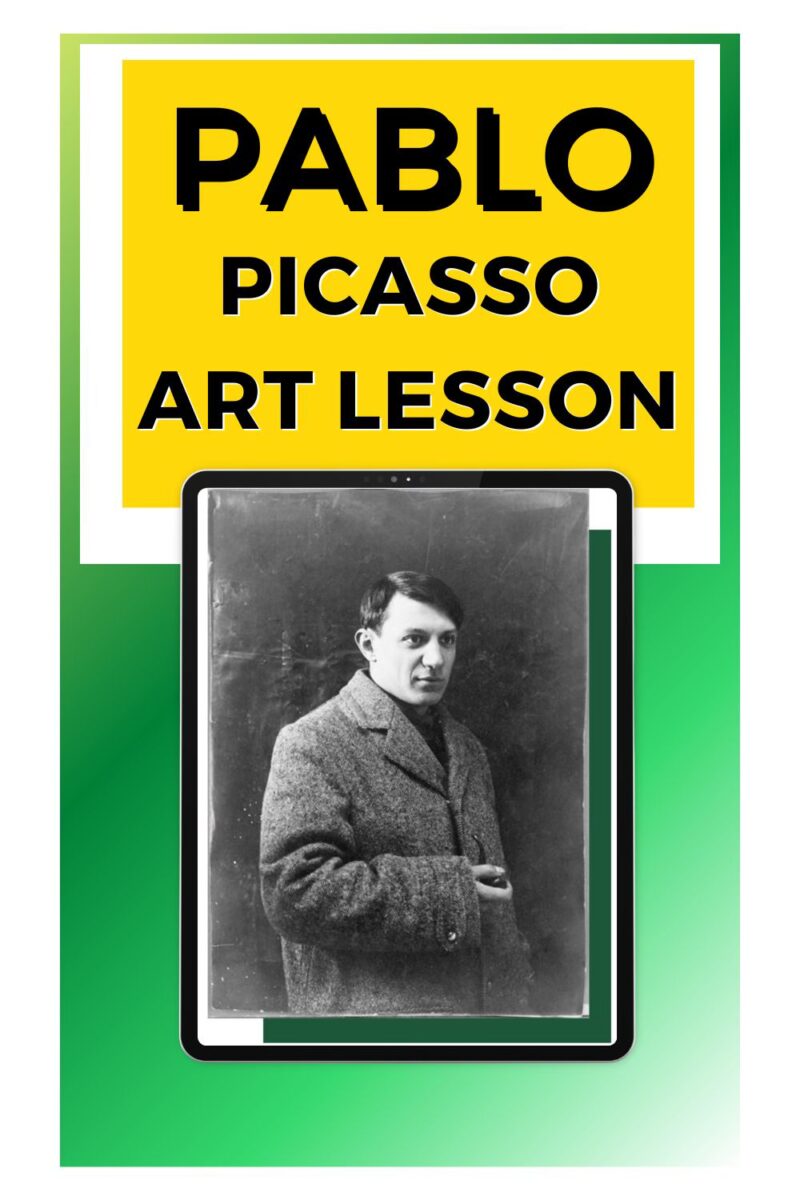 Pablo picasso art lesson for kids with a black and white picture of Pablo picasso